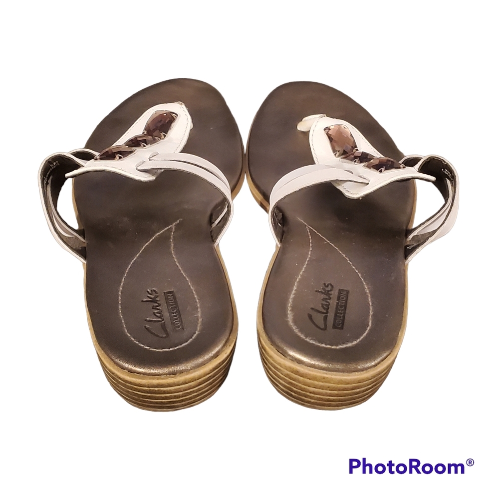 Womens Clarks Size 8 White with Jewels - Picture 3 of 5